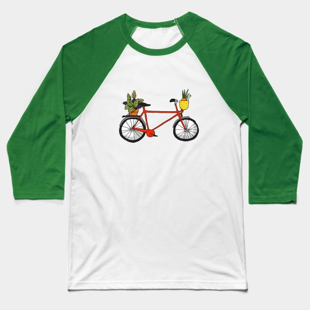red bicycle Baseball T-Shirt by cartoonygifts